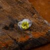 Elegant Natural Lemon Quartz Gemstone 925 Sterling Silver Ring Prong Set Cubic Zircon Wedding Ring For Wholesale Suppliers