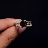 Genuine Natural Smoky Quartz Gemstone Ring 925 Sterling Silver/Round Chocolate Gemstone Ring For Wholesale Suppliers