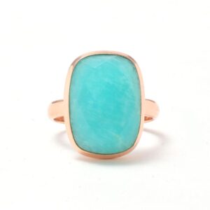 Amazonite Cushion Ring