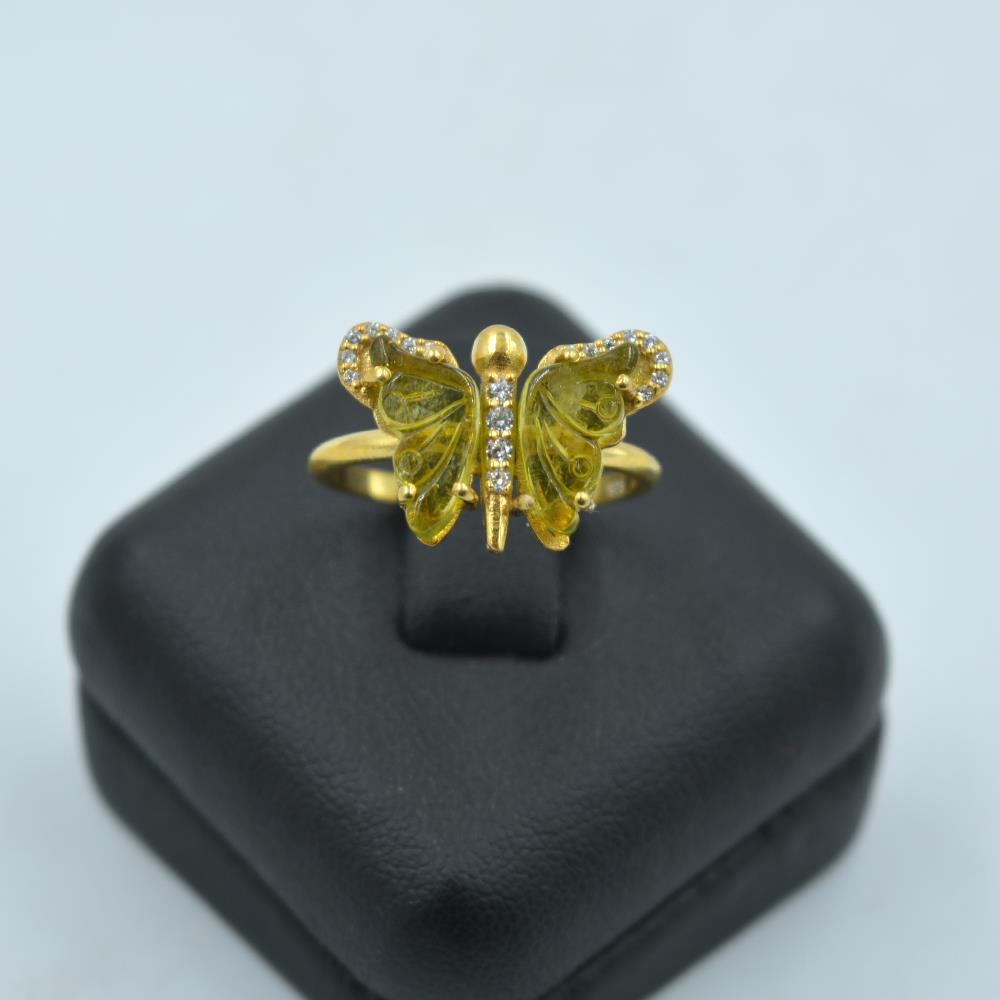 Green Tourmaline Butterfly ring