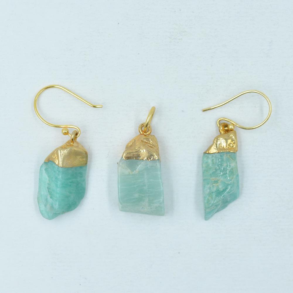 Amazonite Earrings & Pendant