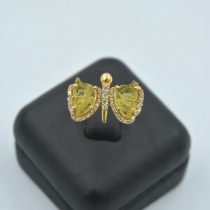 Multi Color Tourmaline Butterfly Ring