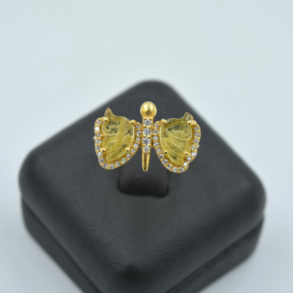 Multi Color Tourmaline Butterfly Ring