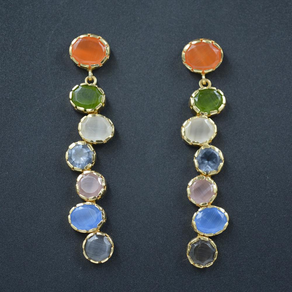 Multi Cutstone Earrings