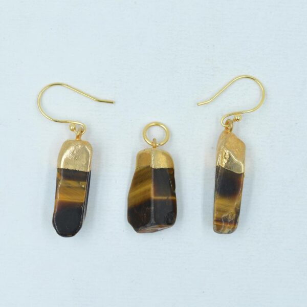 Tiger Eye Earrings & Pendant