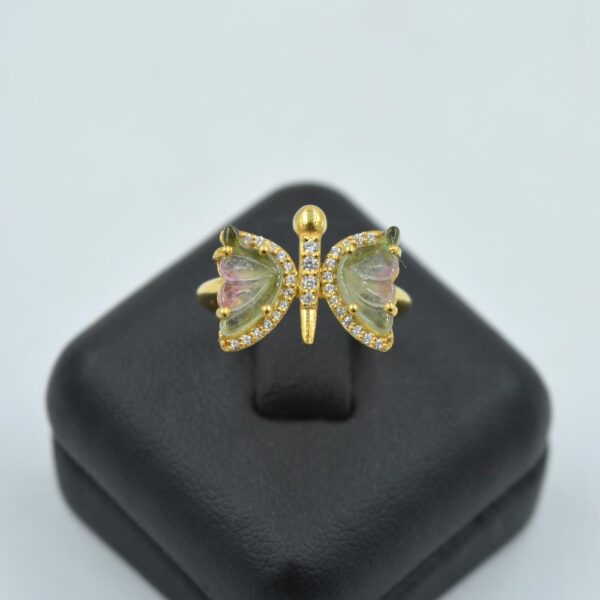 Multi Color Tourmaline Butterfly Ring
