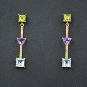 Multi Cutstone Earrings