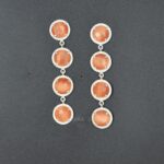Latest Natural Orange Monalisa With cz Gemstone Designer Women Fashion Jewelry Silver 925 Sterling Silver Earrings Classic Earri