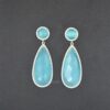 Top Grade Blue monalisa With Cz Gemstone Stud Earrings Sterling SilverBlue monalisa With Cz Gemstone silver Plated For Women