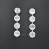 White Monalisa With Cz dangle Earrings for Women Natural 925 Sterling Silver Earrings Handmade Silver Drop Earrings for her