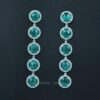 Dark Green Monalisa With cz Earrings Sterling Silver Double Layer Stone Earrings Handmade Big Gemstone Gray Monalisa With cz Ear