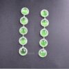 Top Grade Mint Green Monalisa with cz Gemstone drop Earrings Sterling Silver Mint Green Monalisa with cz Gemstone silver Plated