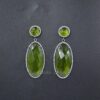 Natural Gemstone Green Monalisa With CZ 925 Silver Earrings Excellent Quality Drop Earrings With Natural Gemstones