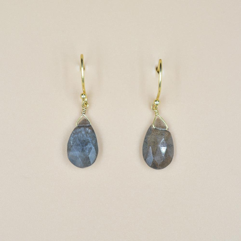 pear Shape Natural Labradorite Gemstone 925 Sterling Silver Hook Earring White Gemstone Drop & Dangle Earrings Jewelry For Women