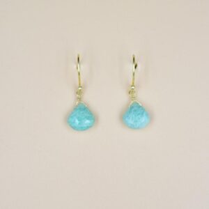 Fancy Shape Natural Amazonite Gemstone 925 Sterling Silver Earrings Handmade Bezel Set Drop & Dangle Earrings For Suppliers