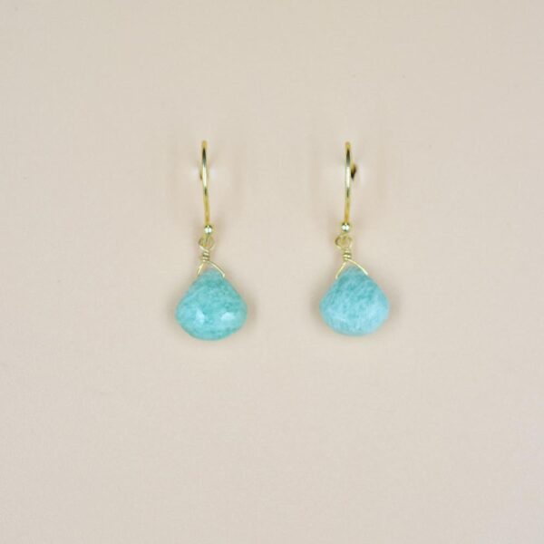 Fancy Shape Natural Amazonite Gemstone 925 Sterling Silver Earrings Handmade Bezel Set Drop & Dangle Earrings For Suppliers