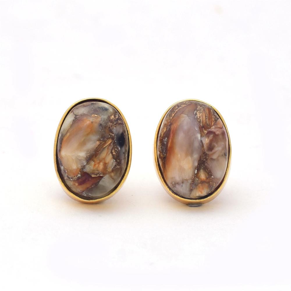 Top Quality 925 Sterling Silver Stud Earrings Natural Cat Eye Copper Gemstone, Gorgeous 18k Gold Wedding Stud For Suppliers