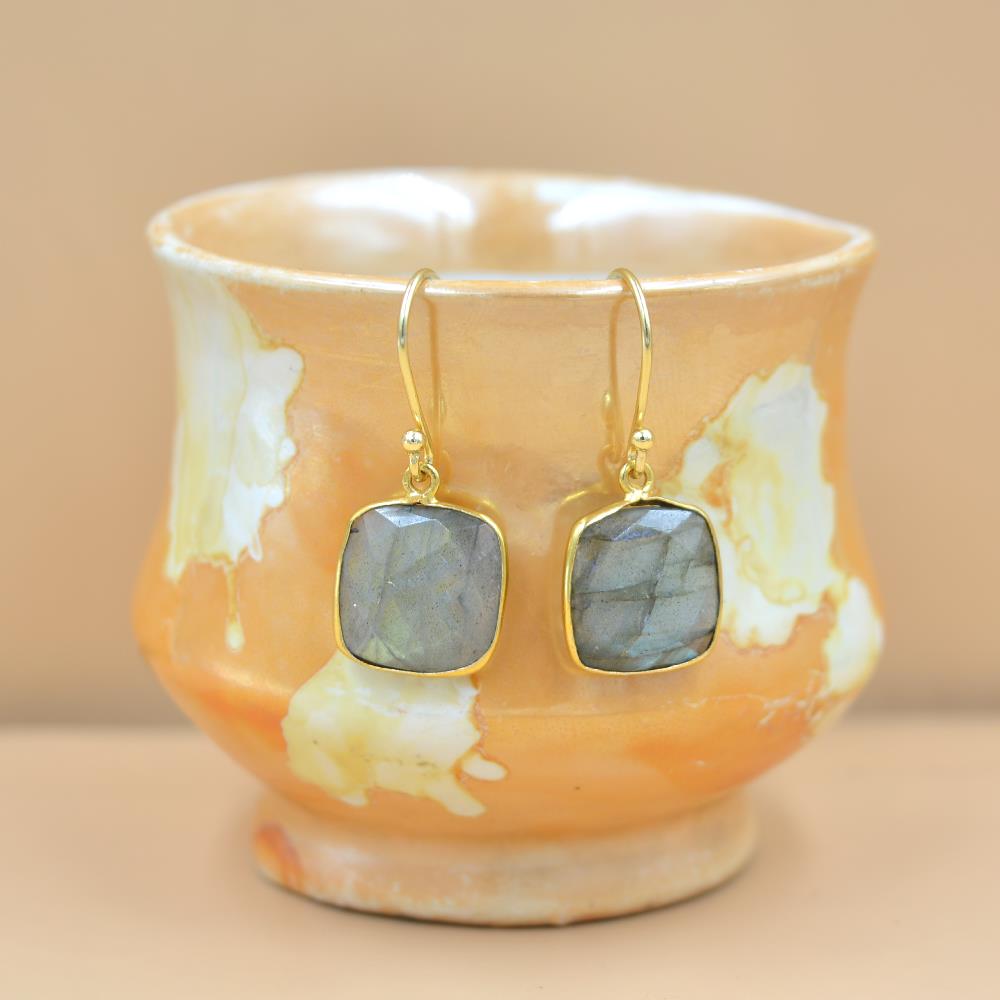 best selling fine 925 solid sterling silver natural Labradorite drop & dangle earring custom jewelry manufacturer