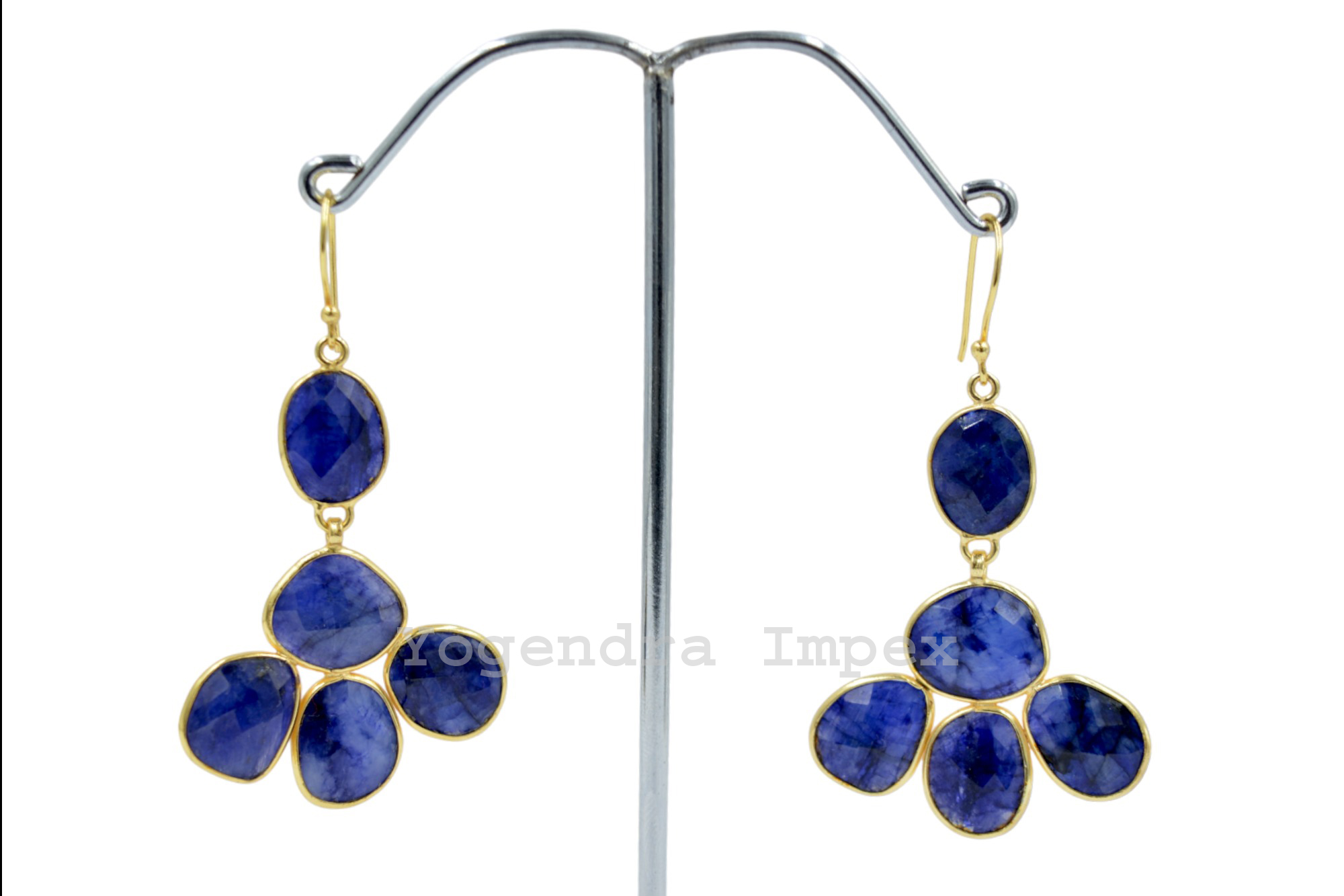 Vintage Blue Sapphire Gemstone Dangle & Drop Earrings 925 Sterling Silver blue Gemstone Hook Earrings For Wholesaler