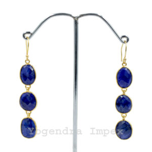 elegant Blue Sapphire dangle & drop earrings wholesale 925 sterling silver Blue Sapphire gemstone hook earrings jewelry