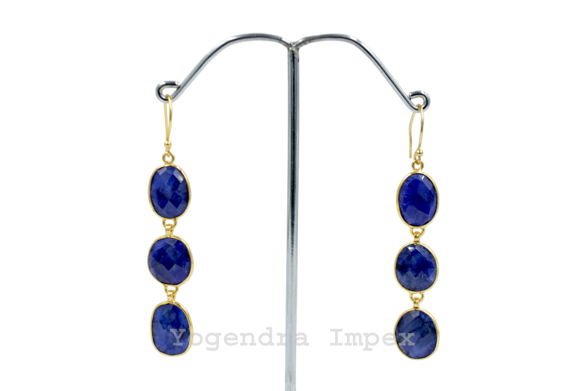 elegant Blue Sapphire dangle & drop earrings wholesale 925 sterling silver Blue Sapphire gemstone hook earrings jewelry