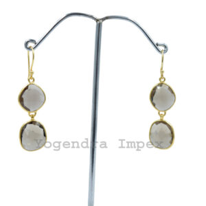 2023 Fashionable Smoky Quartz Earring Jewelry Designer Sterling Silver Drop Earrings High Quality Solid Silver earring