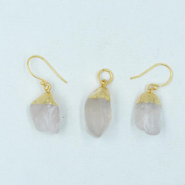 Rose Quartz Earrings & pendant