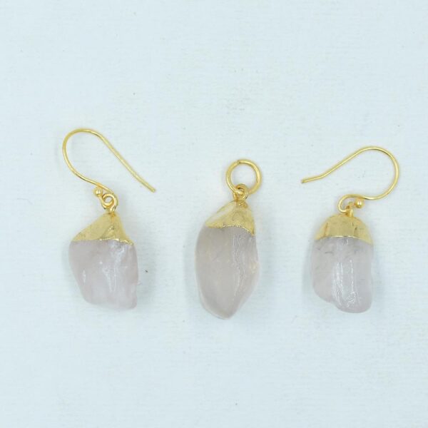 Rose Quartz Earrings & pendant