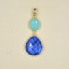 Peru Chalcedony, Dyed Blue Sapphire