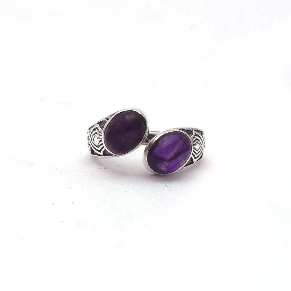 Amethyst Boho Ring
