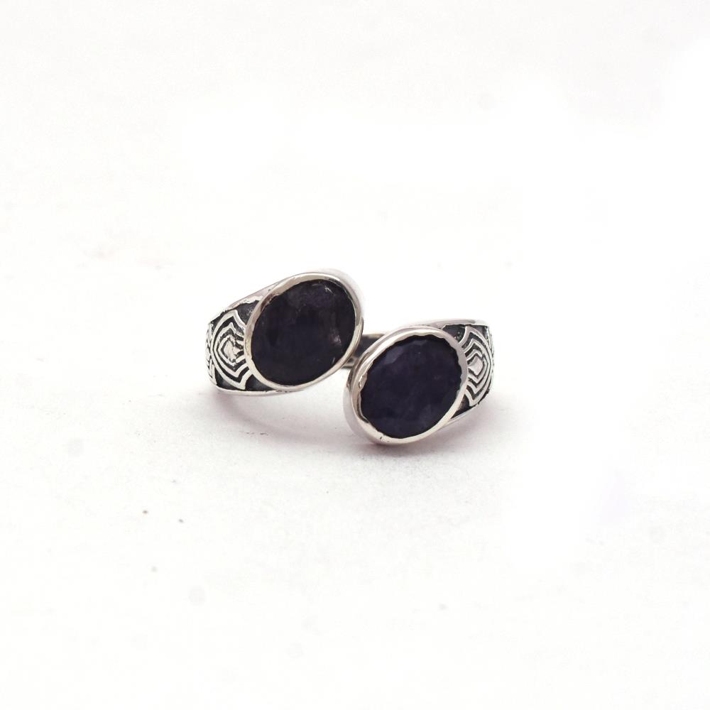 Blue Sapphire Boho Ring