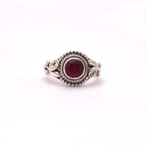 Exquisite Natural Ruby Gemstone Boho Rings 925 Sterling Silver, Handmade Bezel Set Round Shape Ring For Suppliers & Manufacturer
