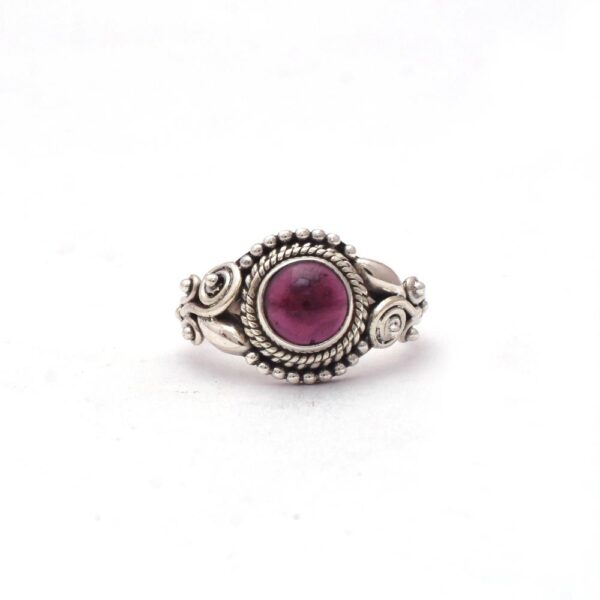 Natural Red Garnet Gemstone 925 Sterling Silver Bezel Rings, Boho Silver Anniversary Rings For Wholesale Suppliers