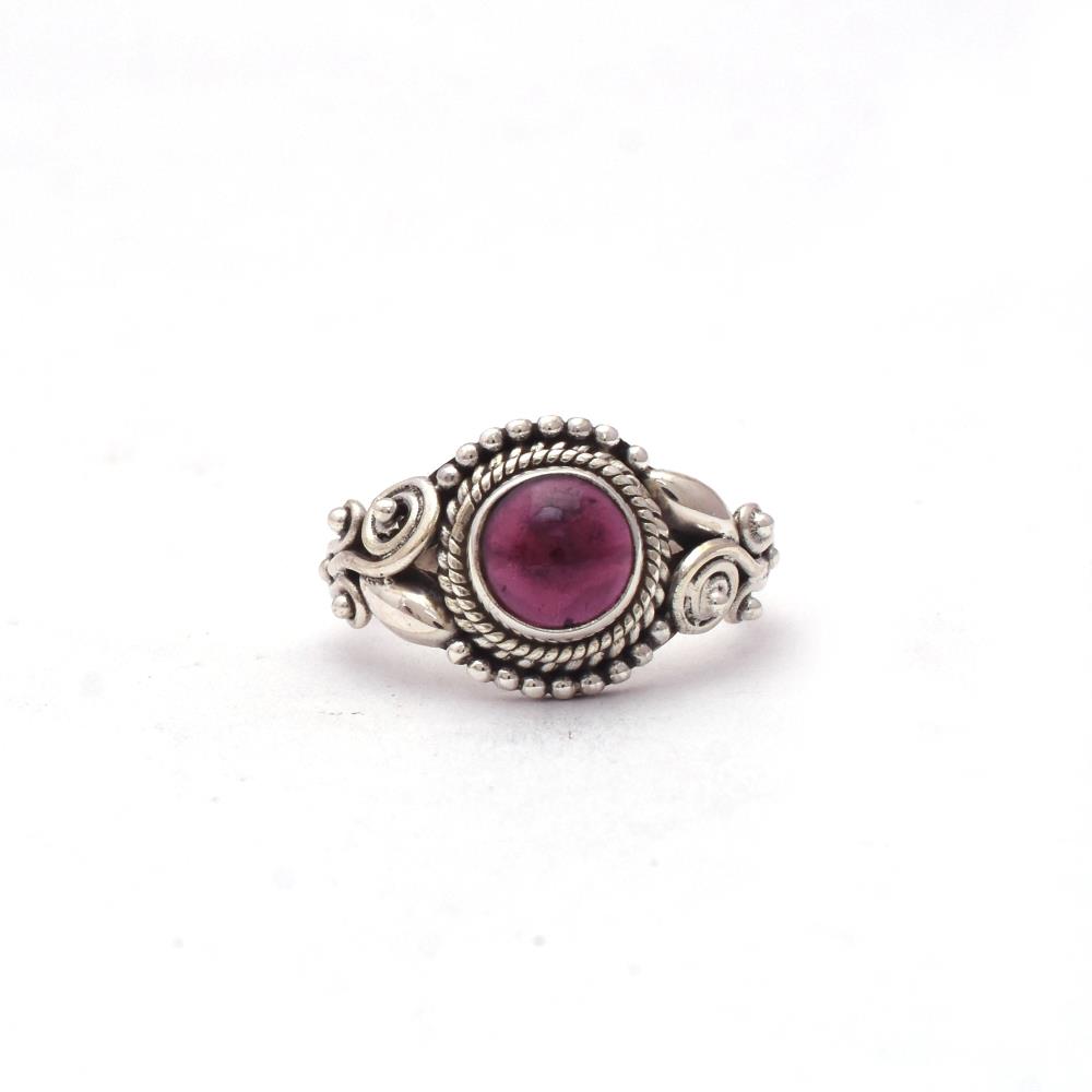 Natural Red Garnet Gemstone 925 Sterling Silver Bezel Rings, Boho Silver Anniversary Rings For Wholesale Suppliers