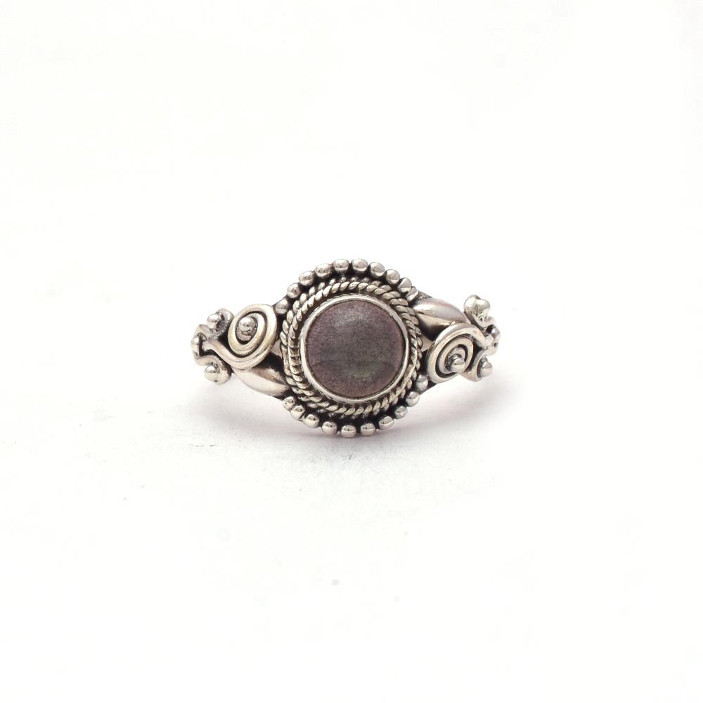 High Quality 925 Sterling Silver Natural Labradorite Gemstone Ring, Gorgeous Round Gemstone Ring For Wholesale Suppliers