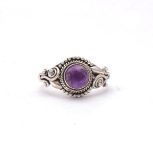 Handmade 925 Sterling Silver Natural Amethyst Gemstone Ring, Boho Silver Purple Gemstone Ring For Manufacturer & Supplier