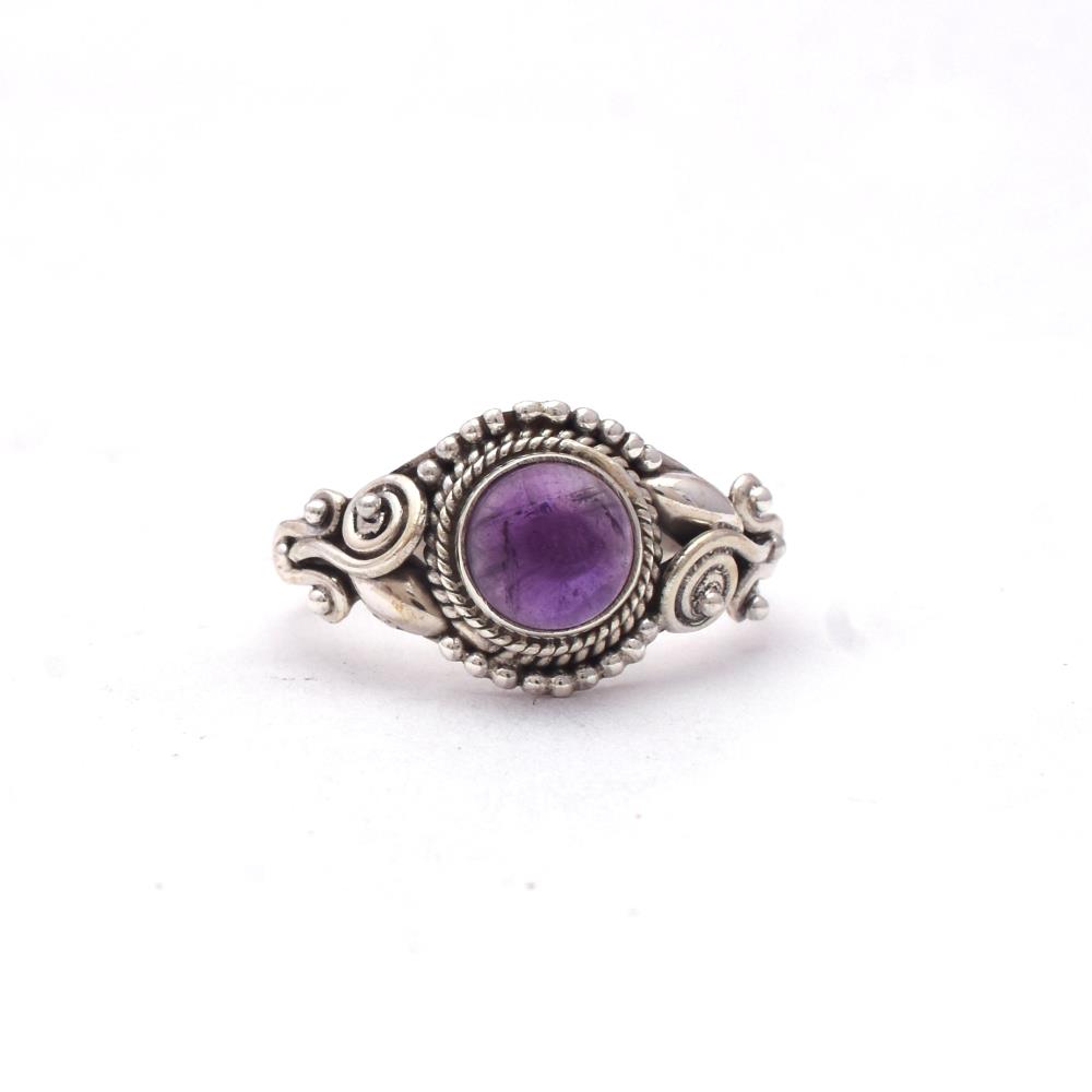 Handmade 925 Sterling Silver Natural Amethyst Gemstone Ring, Boho Silver Purple Gemstone Ring For Manufacturer & Supplier
