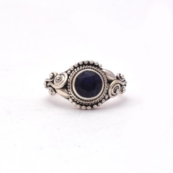 Gorgeous Blue Sapphire Gemstone Ring 925 Sterling Silver, Handmade Bezel Set Round Silver Wedding Ring Jewlery For Women