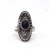 Long Gemstone Ring Black Onyx Gemstone 925 Sterling Silver, Handmade Round Shape Boho Silver Ring For Manufacturer & Suppliers