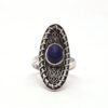 Beautiful Natural Lapis Lazuli Gemstone Ring, Handmade Sterling Silver Round Handcrafted Ring For Wholesale Suppliers