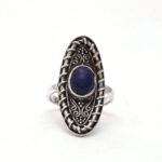 Beautiful Natural Lapis Lazuli Gemstone Ring, Handmade Sterling Silver Round Handcrafted Ring For Wholesale Suppliers