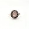 Elegant Natural Rose Quartz Gemstone Sterling Silver Ring, Handmade Bezel Set Pink Gemstone Ring For Wholesale Suppliers