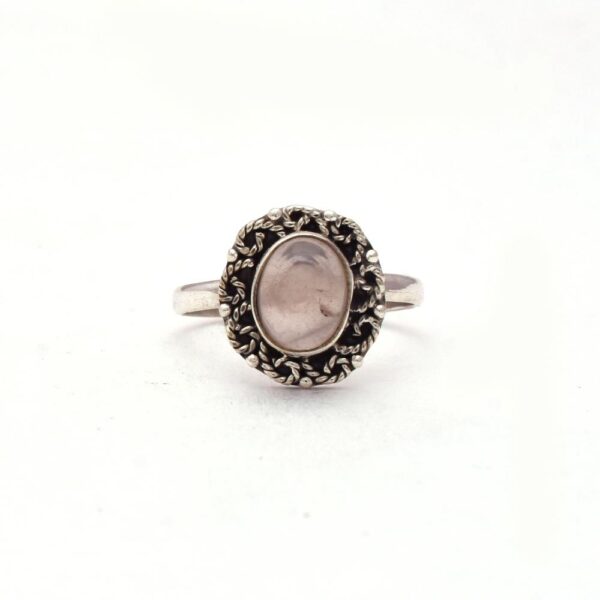 Elegant Natural Rose Quartz Gemstone Sterling Silver Ring, Handmade Bezel Set Pink Gemstone Ring For Wholesale Suppliers