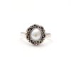 Oval Natural Pearl Gemstone 925 Sterling Silver Ring, Handmade Bezel Set Silver White Gemstone Statement Ring For Wholesaler