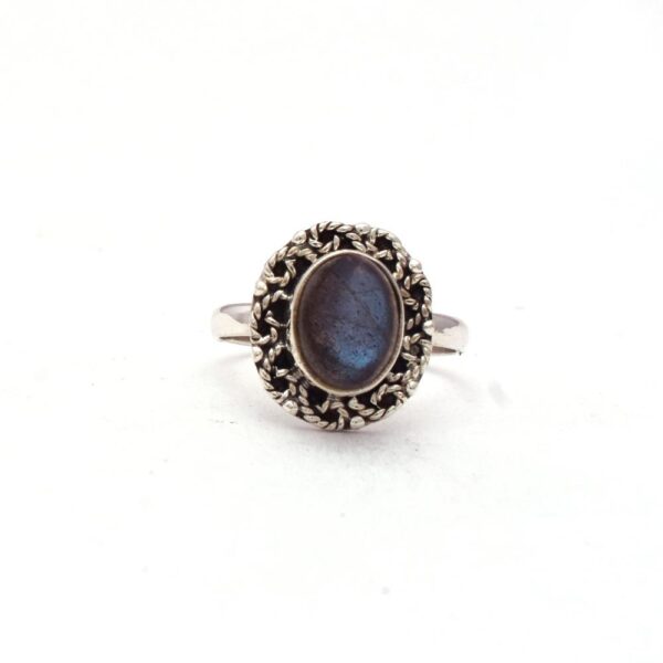 Oval Shape Natural Labradorite Gemstone 925 Sterling Silver Ring, Bezel Set Handmade Boho Gemstone Ring For Wholesale Suppliers