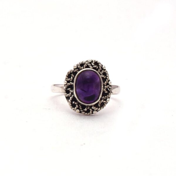 Top Quality Natural Amethyst Gemstone Ring 925 Sterling Silver, Bezel Handmade Boho Style Gemstone Ring For Wholesaler Suppliers
