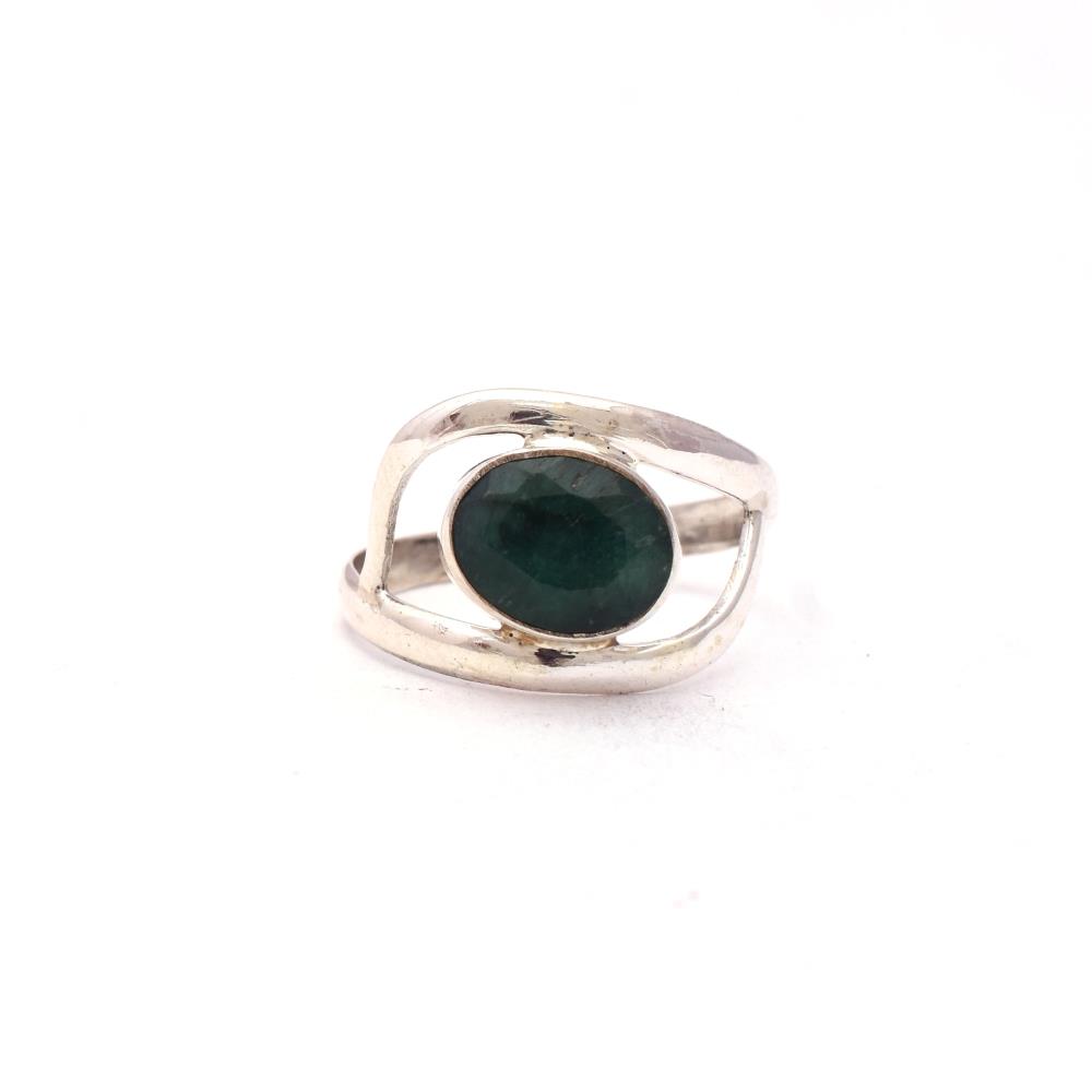 Exquisite Natural Emerald Gemstone Ring/925 Sterling Silver Beautiful Green Gemstone Designer Ring Jewelry For Wholesaler
