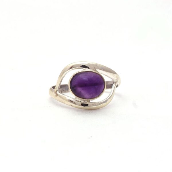 Vintage Natural Purple Amethyst Gemstone 925 Sterling Silver Double Band Rings/Handmade Boho Silver Ring For Wholesale Supplier
