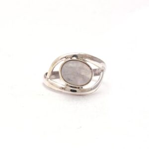 Oval Shape Natural Rainbow Moonstone Gemstone Boho Ring 925 Sterling Silver/Handmade Bezel White Gemstone Ring For Supplies