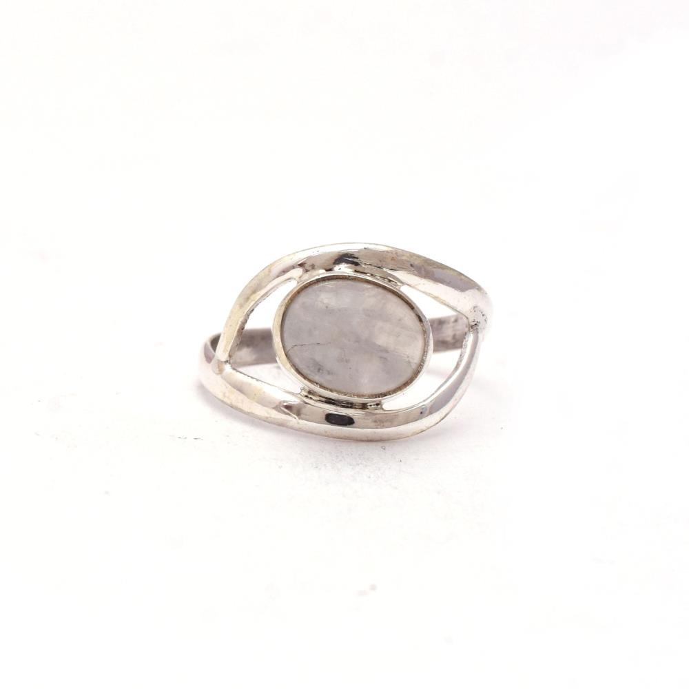 Oval Shape Natural Rainbow Moonstone Gemstone Boho Ring 925 Sterling Silver/Handmade Bezel White Gemstone Ring For Supplies